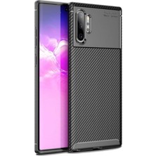 Caseart Samsung Galaxy Note 10 Pro Karbon Tasarımlı Kapak - Siyah