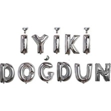İKM Gümüş Iyi Ki Doğdun Folyo Set Balon