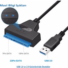 Lineon 2.5" ve 3.5" Diskler Için Usd 3.0 To Sata Harici Sata Kablosu