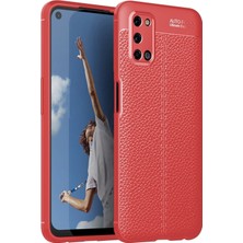 Kzy Oppo A72 Kılıf Darbe Korumalı Deri Görünümlü Silikon Arka Kapak - Kırmızı