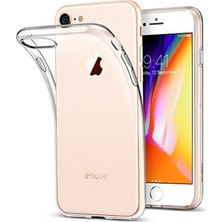 Kzy Apple iPhone 8 Kılıf Şeffaf Silikon Kapak ve Ekran Koruyucu Set