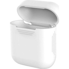 Kzy Apple Airpods Uyumlu Ince ve Esnek Yapılı Silikon Kılıf - Beyaz