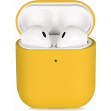 Kzy Apple Airpods Uyumlu Ince ve Esnek Yapılı Kılıf - Sarı