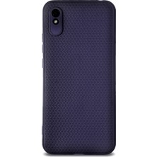 Kzy Xiaomi Redmi 9A Kılıf Yumuşak Silikon Prizma Desenli Arka Kapak - Lacivert