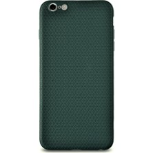 Kzy Apple iPhone 6s Plus Kılıf Yumuşak Silikon Prizma Desenli Arka Kapak - Yeşil
