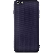 Kzy Apple iPhone 6s Plus Kılıf Yumuşak Silikon Prizma Desenli Arka Kapak - Lacivert