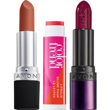 Avon Mat Ruj Marvelous Mocha Mark Prism Blast Off Ruj ve Dudak Bakmı Paketi