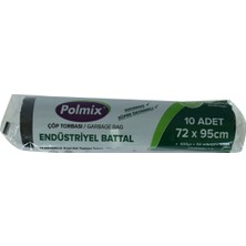 Polmix Çöp Torbası Battal Boy 72X95CM 400GR 64MIKRON 70LT Siyah Rulo 10 Lu