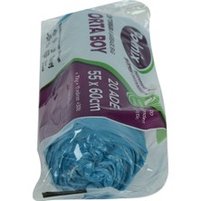 Polmix Çöp Torbası Orta Boy 55X60CM 70GR 11MIKRON 30LT Mavi Rulo 20 Lu