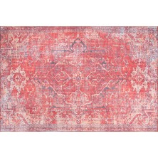 Artloop Blues Şönil Dokuma Pamuk Polyester Kırmızı Halı Al 269