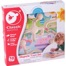 Classic World Ahşap Mıknatıslı Şehir Seti Bulmacası