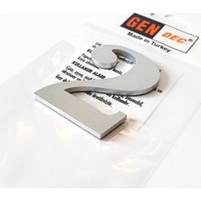 Gendec 8 cm  No = 2 Yapışkanlı Metalik Gri Kapı Numarası