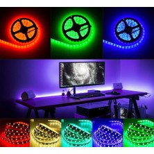 İntec 3 Çipli Rgb Şerit LED Iç Mekan LED 10 Metre Kuruluma Hazır Set
