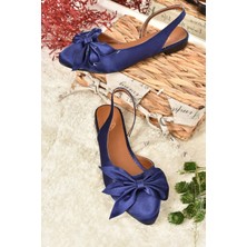 Fox Shoes Lacivert Kumaş Kadın Babet H726809004