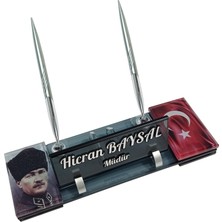 Sentez Masa Üstü İsimlik Atatürk Kristal Masa Isimliği