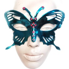 Event Party Store Maske Kelebek Mavi Metalik
