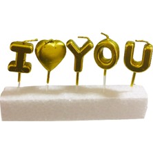 Event Party Store Pasta Mumu Metalik Gold I Love You (Kürdanlı)