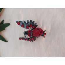 Hd Marketim  Kuş Figürlü Yüzük Kırmızı Kristalli Çocuk Yüzük