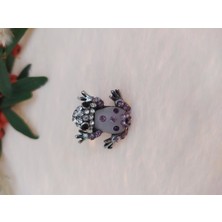 Hd Marketim  Kurbağa Figürlü Yüzük Beyaz Kristalli Çocuk Yüzük