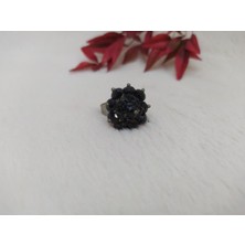 Hd Marketim   Kadın Siyah Taşlı Zarif Tasarım Yüzük Ölçüsü