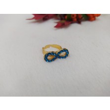 Hd Marketim Kadın Yüzük Mavi Taşlı Sonsuzluk Tasarım Ölçüsü