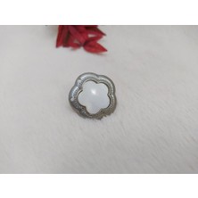 Hd Marketim   Kadın Yüzük Dogal Beyaz Akik Taşlı Ölçü