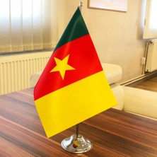 Fors Bayrak Krom Direkli Kamerun Masa Bayrağı Tekli