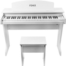 Fenix Kids-1 Çocuk Piyanosu Tabure + Kulaklık  (Beyaz)