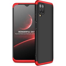 CoverZone Samsung Galaxy A12 Pro Kılıf Soft Hard Koruma Ays Siyah Kırmızı Kırmızı
