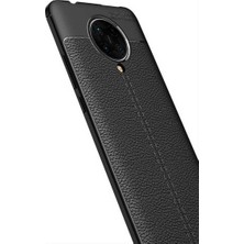 Case 4u Xiaomi Redmi K30 Pro Kılıf Rugan Armor Deri Görünümlü Yüksek Kalite Silikon Niss Siyah