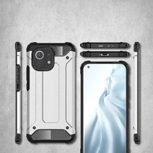 Case 4u Xiaomi Mi 11 Kılıf Military Armor Çift Katmanlı Crash Silikon Kılıf Kırmızı