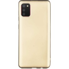 Case 4u Samsung Galaxy A02S Kılıf Klasik Mat Renkli Yumuşak Premier Silikon Altın