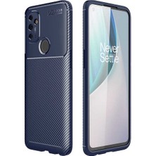 Case 4u Oneplus Nord N100 5g Kılıf Rugged Armor Karbon Desenli Lüx Negro Silikon Arka Kapak Lacivert