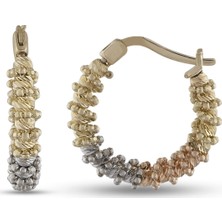 Cebeci 14 Ayar Renkli Dorika Altın Küpe