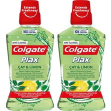 Colgate Plax Çay & Limon Plağa Karşı Alkolsüz Ağız Bakım Suyu 500 ml  x 2 Adet