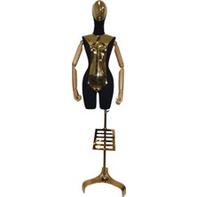 Bayan  Gold Kumaş Ahşap Kollu Pantolon Giyebilen Terzi Mankeni