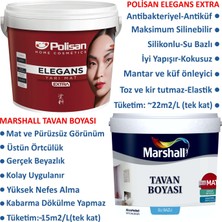 Polisan Antibakteriyel Elegans Extra 3.5 kg + Marshall Tavan 3.5 kg  Kum Beji