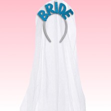 Süsle Bebek ve Parti Bride Tüllü Taç - Mavi