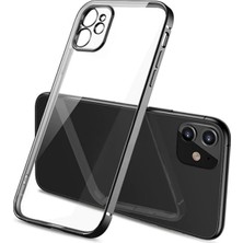 Ally Apple iPhone 12 6.1 Metal Görünümlü Darbeye Dayanıklı Silikon Kılıf AL-33857