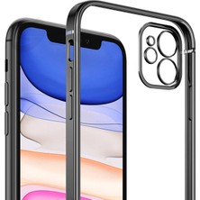 Ally Apple iPhone 12 6.1 Metal Görünümlü Darbeye Dayanıklı Silikon Kılıf AL-33857