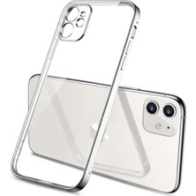 Ally Apple iPhone 12 6.1 Metal Görünümlü Darbeye Dayanıklı Silikon Kılıf AL-33857