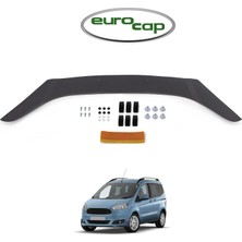 Eurocap Ford Courier Ön Kaput Koruma Rüzgarlığı 3 mm Akrilik (Abs) Parlak Siyah Deflektör 2014->