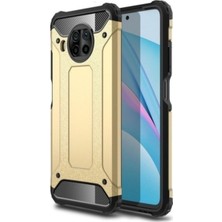Caseart Xiaomi Redmi Note 9 Pro 5g  Kapak Çift Katmanlı Zırh Tank Kılıf - Gold