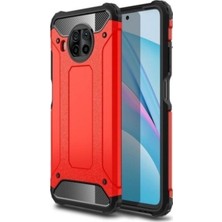 Caseart Xiaomi Redmi Note 9 Pro 5g  Kapak Çift Katmanlı Zırh Tank Kılıf - Kırmızı