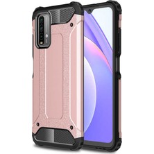 Caseart Xiaomi Redmi Note 9 4g Kapak Çift Katmanlı Zırh Tank Kılıf - Rose Gold