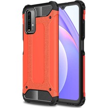Caseart Xiaomi Redmi Note 9 4g Kapak Çift Katmanlı Zırh Tank Kılıf - Kırmızı