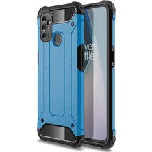 Caseart One Plus Nord N100 Kapak Çift Katmanlı Zırh Tank Kılıf - Mavi