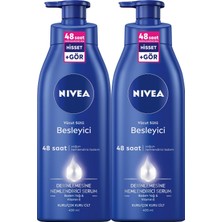 NIVEA Besleyici Vücut Sütü 400 ml x2 Adet, Kuru Ve Çok Kuru Ciltler,48 Saat Nemlendirici Vücut Losyonu