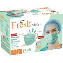 Fresh Mask Yeni Nesil 3katlı Yumuşak Elastik Kulaklıklı Maske 50 Adet