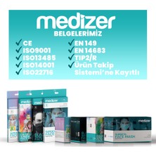 Medizer Kırmızı Meltblown Kumaş Full Ultrasonik 3 Katlı Cerrahi Maske - Burun Telli